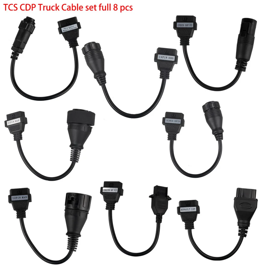 

Hot Sale Truck Cables CDP Pro OBD2 OBDII car cable Trucks Diagnostic tool connect cable 8 PCS Trucks Cables For TCS CDP pro plus