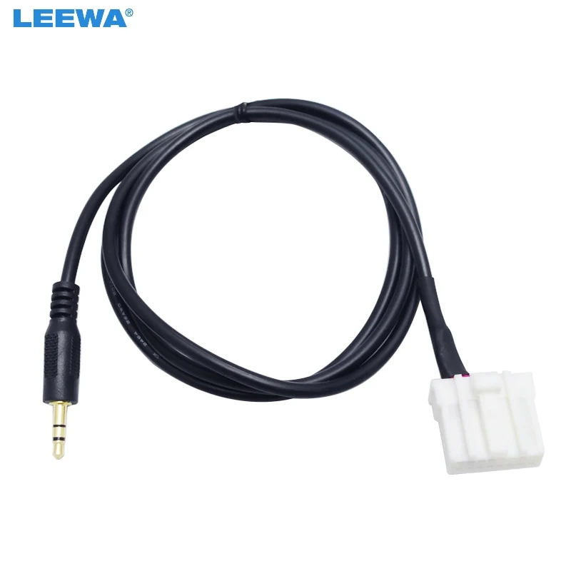 

LEEWA 10pcs Car 3.5mm AUX Audio Cable For Mazda 3/6 Pentium B70 MX5 RX8 Male Interface Cable Adapter Wiring