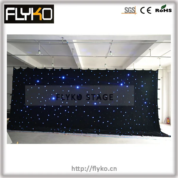 Free shipping  SD card controller  star decortion star curtain blue white