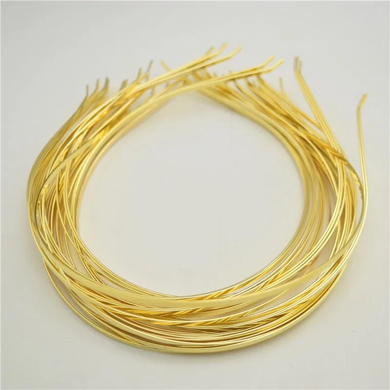 50pcs 3mm ALICE BAND Gold Color Plain Lady Hair Bands Headbands No Teeth DIY METAL HEADBANDHAIR ACCESSORIES