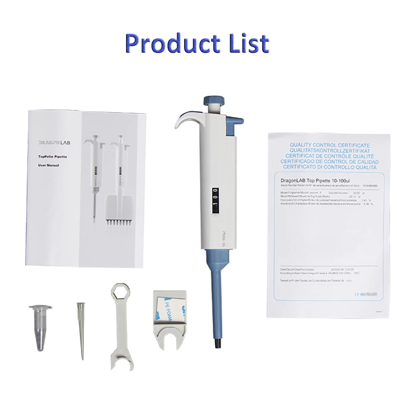 IKEME Laboratory Pipette 0.1-10ml Adjustable Pipette Gun Autclave Mechanical Single Channel Volume Pipeta With Pipette Tips