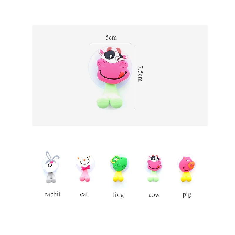 luluhut 1PC Cartoon toothbrush holder wall mounted cute tooth brush holder bathroom accessories organizer for toothbrushes