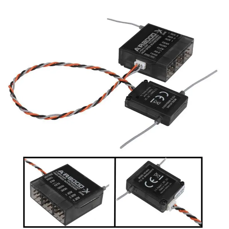 DSMX Receiver Spektrum  AR8000 8CH DSM2 2.4Ghz Receptor W Remote Extension Satellite SPM DX8 DX9 DX18 JR X8D Transmitter