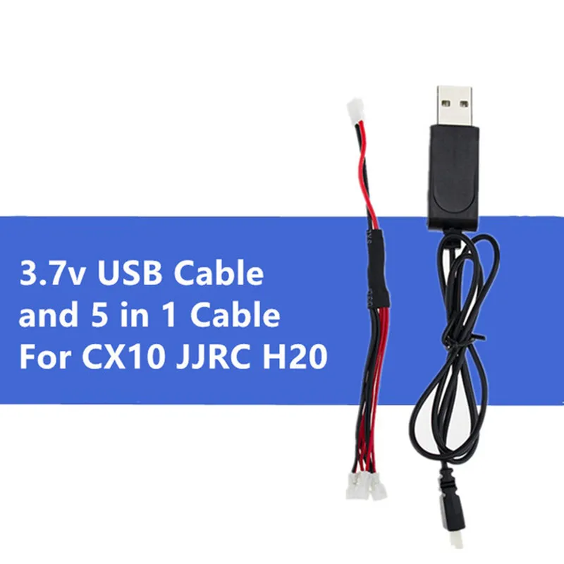 JJRC H20 Cheerson CX-10 USB Charger Cable  PH1.25 Plug 3.7V 1 In 5 Lipo Battery Balance  Conversion Charging Units