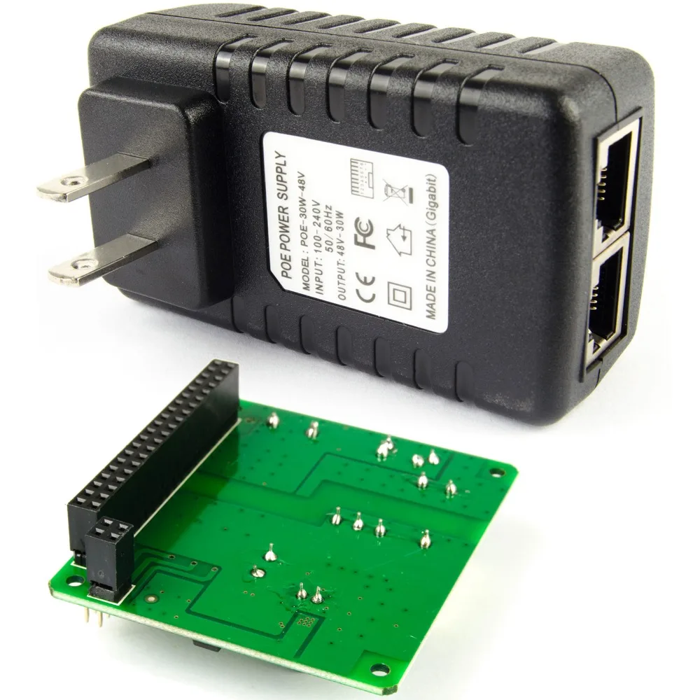 DSLRKIT Gigabit Raspberry Pi 4 4B 3B + 3B Plus PoE Bộ (20W + NÓN + Bật Lửa) nguồn Qua IEEE802.3at DC 5V 4A PoE +