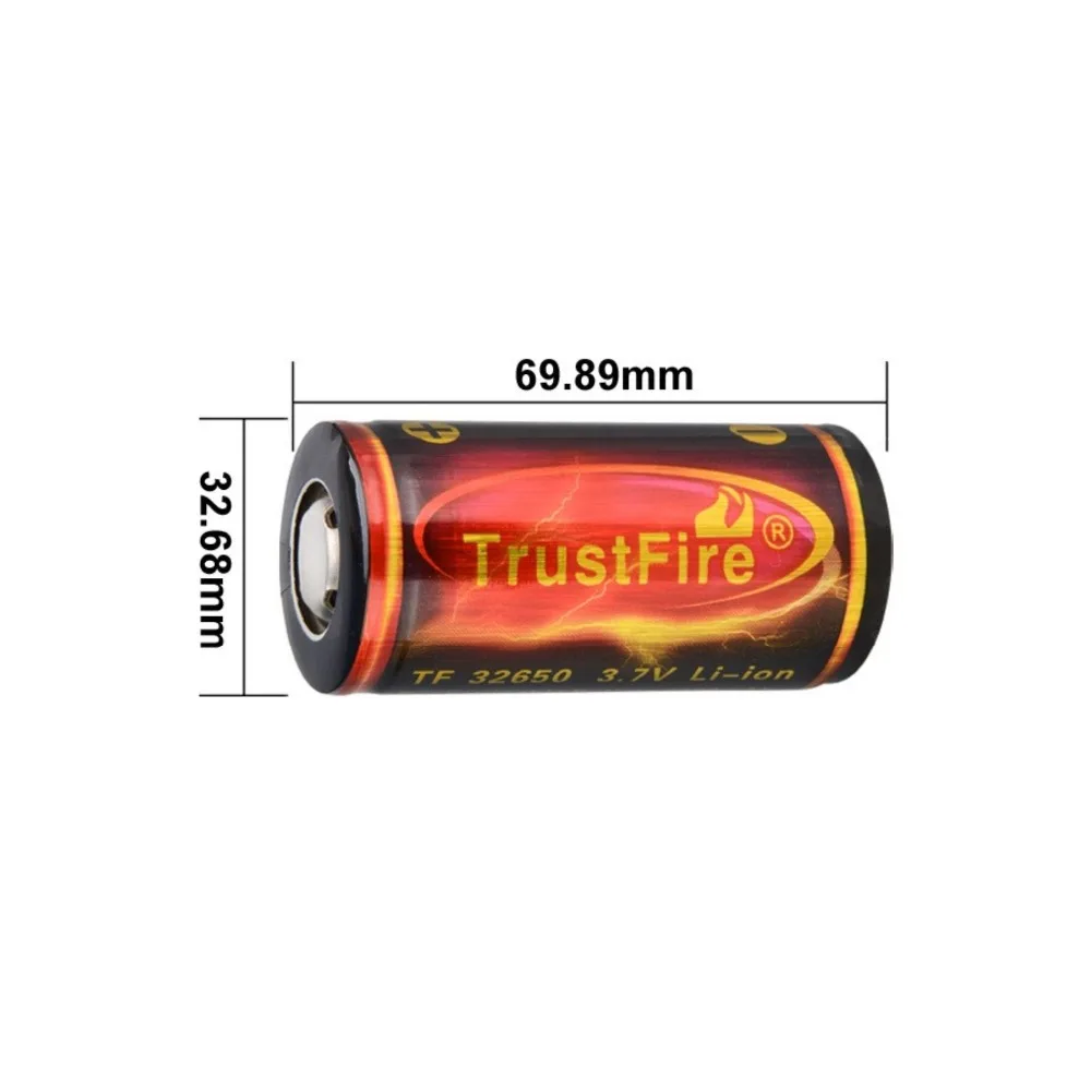 TrustFire 6000mah 3.7V 32650 Lithium Li ion Rechargeable Battery With PCB Protected for LED Flashlight