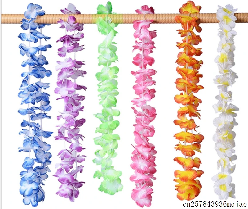 

36pcs Glowing Light Hawaii Floral Wreath Dance Party Women Girls Hawaiian Costume Flower Garland Necklace Hula