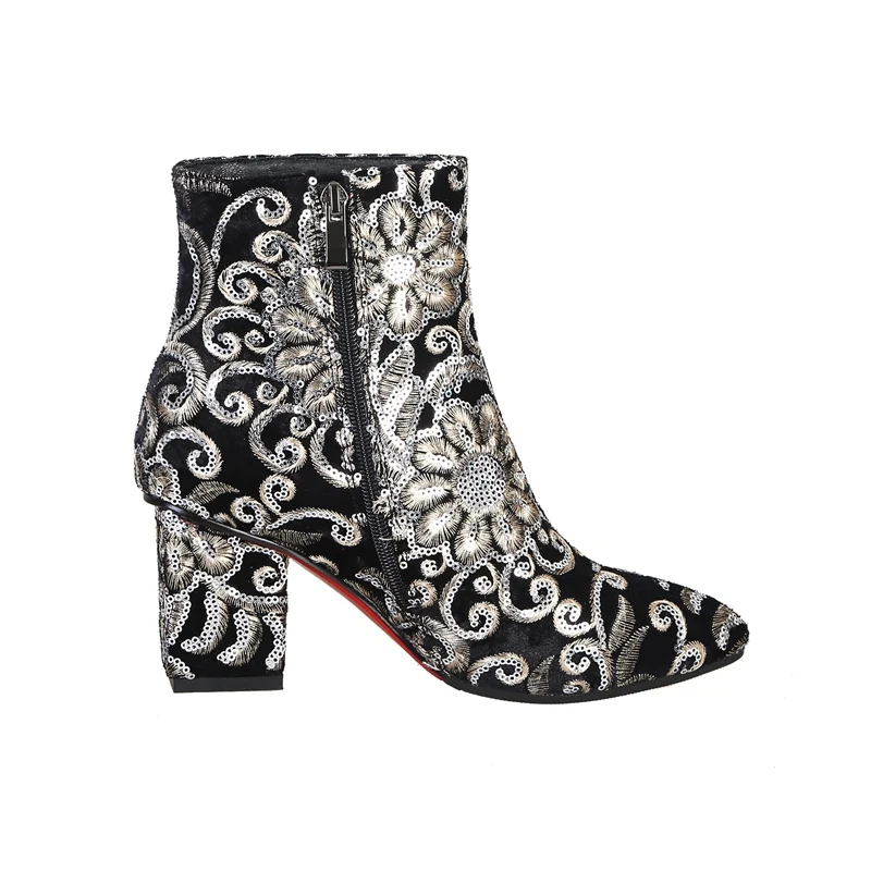 MORAZORA High quality Embroider women boots thick high heels autumn winter boots fashion footwear ladies shoes ankle boots