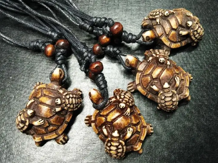 16 pcs lovely cool Carving Turtle Totem Longevity Biker Necklace