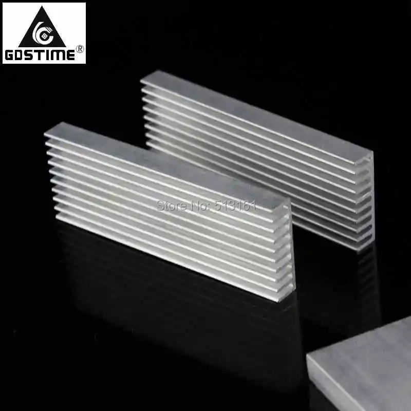2PCS Gdstime 100x35x10mm Radiator Heatsink Aluminum Sink Cooling Cooler Fit Transistor IC Module