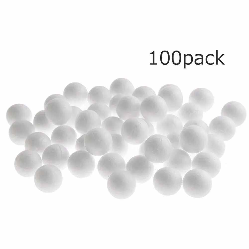 100pcs 1.5cm Modelling Polystyrene Styrofoam Foam Ball White Craft Balls For DIY Christmas Party Decoration Supplies Gifts