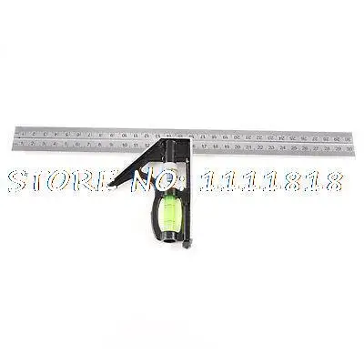 Tube Bubble Level Angle Measuring Tool Metric Combination Square 0-300mm