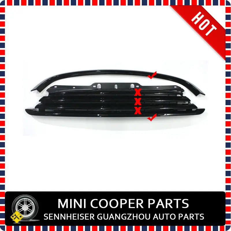 

Brand New ABS Plastic Black Color Cooper Model Up and Lower Front Grille Trims For mini cooper R56 R55 R57 R58 R59 (2Pcs/set)