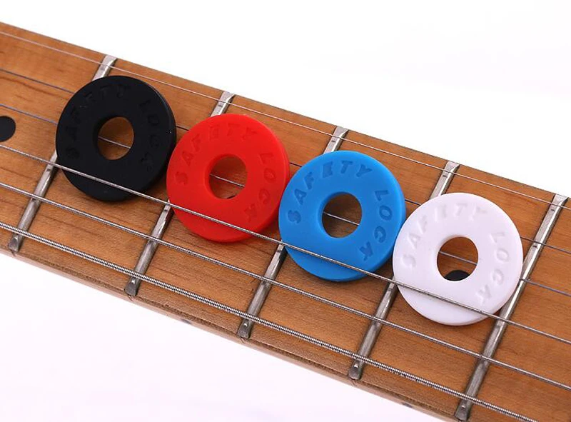 4pcs/Lot Electric Guitar Strap Locks Blocks Rubber Material Bass Guitar Strap Lock Guitar Parts & Accessories Drop Shipping GYH