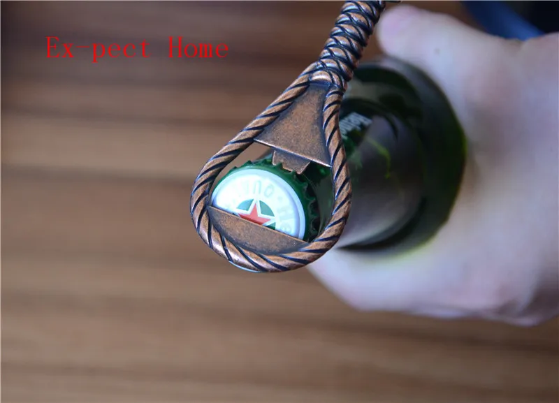 

Exquisite Metal Rope Shaped Beer Bottle Opener Keychain Novelty Gifts Kitchen Gadgets KTV Bar Tools