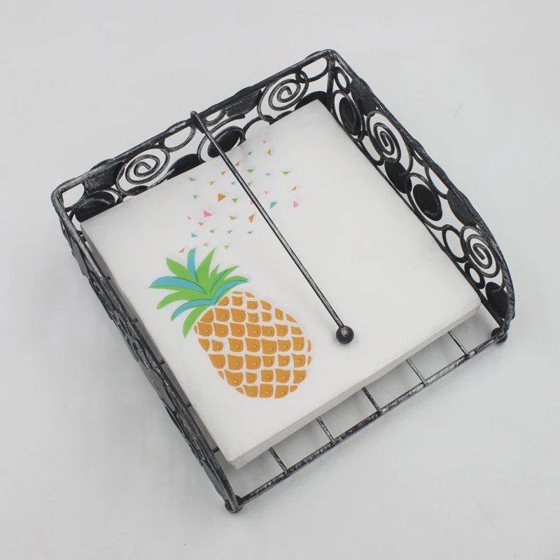 [RainLoong] Beverage Paper Napkins Pineapple Event & Party Tissue Napkins Decoration Serviettes 33cm*33cm 1 pack (20pcs/pack)