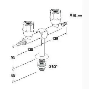 D4004 Double Mouth Vertical Water Tsui Laboratory Water Tap Laboratory Copper Material Faucet