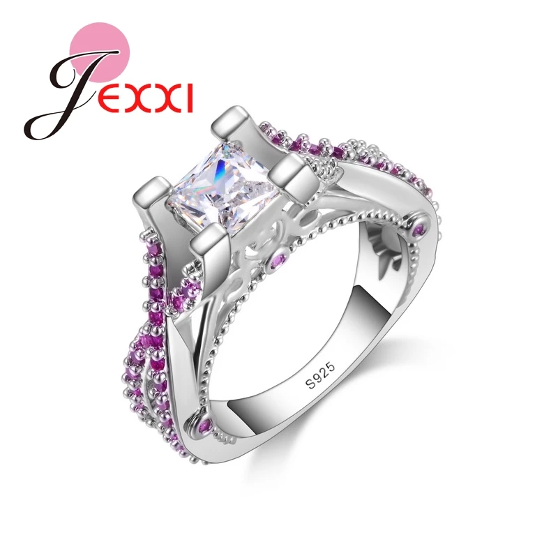 

Brand New Jewerly Romantic Women Wedding Engagement Rings Fashion 925 Sterling Silver Party Ring For Lady Top Quality