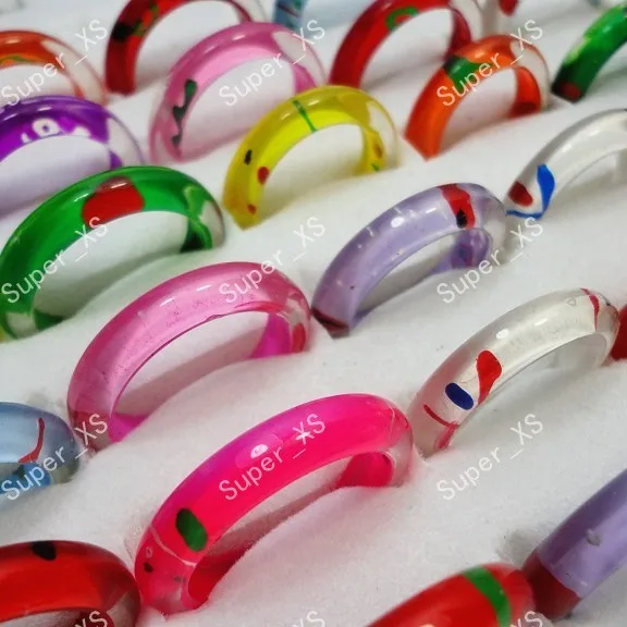 50pcs wholesale jewelry mixed lots ring pretty colourful resin rings LB246 free shipping