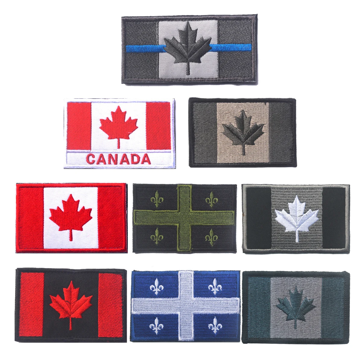 Embroidered Canada Flag Quebec Patch Canadian Maple Leaf Armband Flag Embroidery Patches For Clothing Backpack