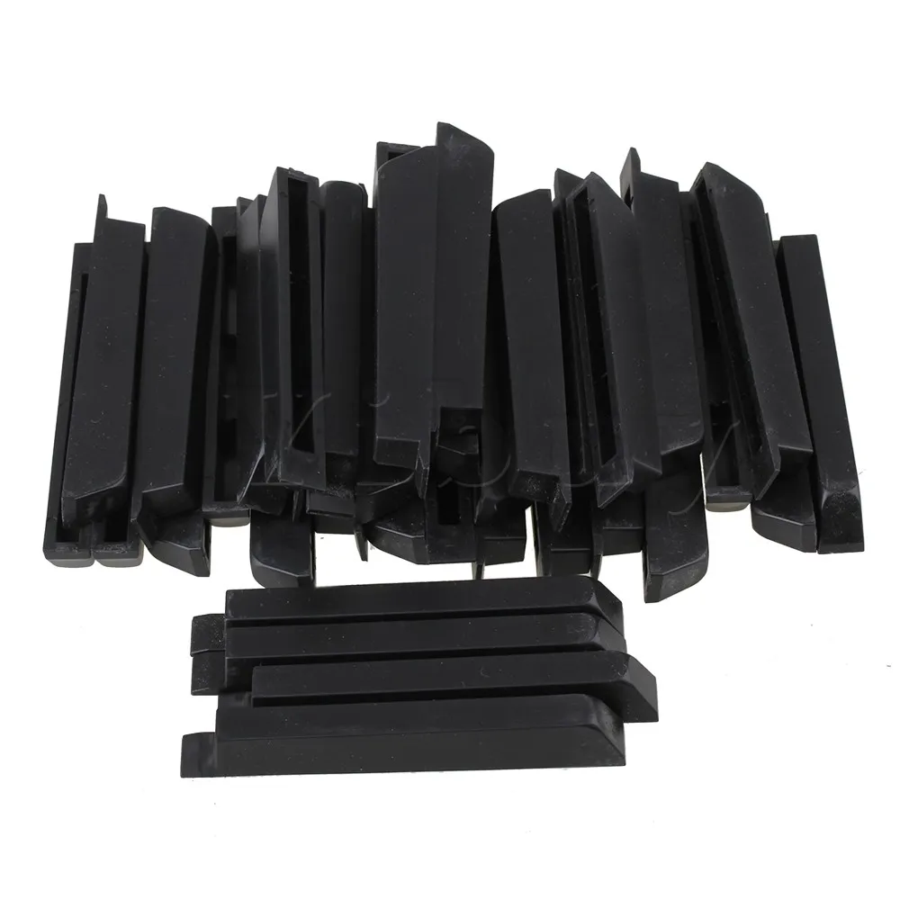 Yibuy 36pcs Black Vintage PVC Piano Keytops Piano Keys Flats Repair Replacement Parts