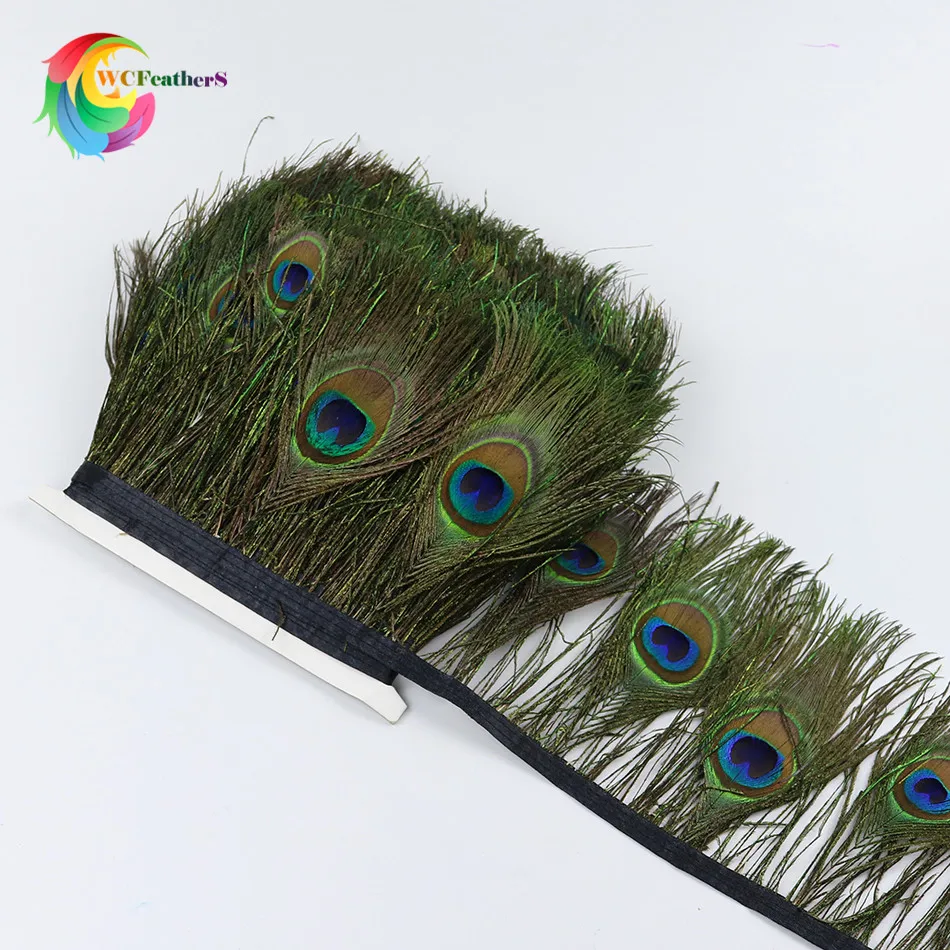 

1 meter beautiful Peacock Feather Trimmed peacock eye costumes Necklace earrings accessories wedding Decorative plume