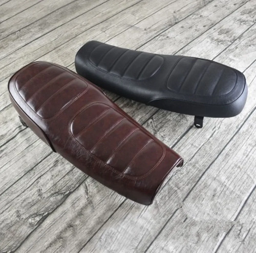 630MM Cafe Racer Motorcycle Seat Cushion Grid Brown Classic Motorbike Vintage Handwork seat MASH125 250 MUTT125 250 High Quality