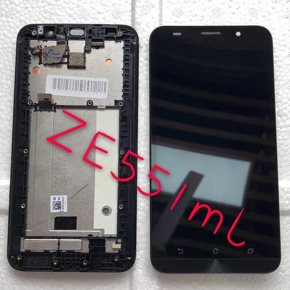 

Touch Screen Digitizer Sensor Glass LCD Display Monitor Assembly with frame For ASUS Zenfone 2 ZE551ML Z00AD