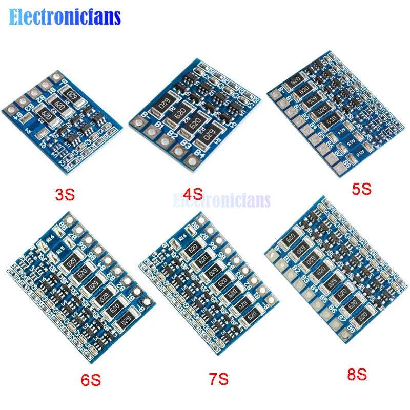 3S 4S 5S 6S 7S 8S 4.2v Balance Function Protection Board 66mA Li-ion Lipo Battery Lithium 18650 Batteries Balanced Module