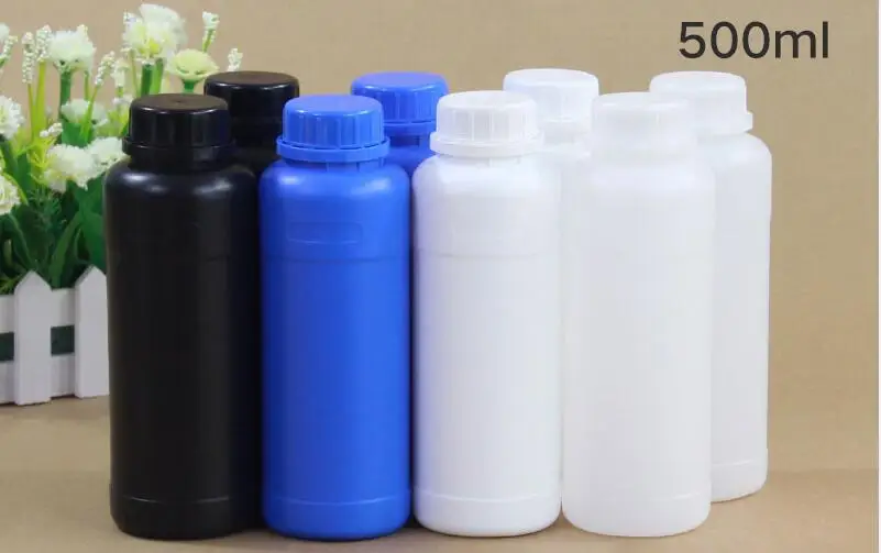 20pcs 500ml HDPE Medicine Bottles, Liquid Bottles, Sample Bottles, Plastic Bottles---Black/White/Blue/Translucent Colors