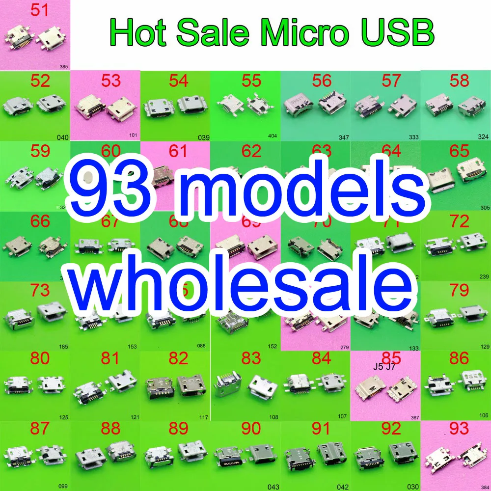 93 model micro usb jack connector charging Port plug socket 5Pin for Samsung XIAOMI HTC Lenovo Huawei mobile phone tablet pc mid