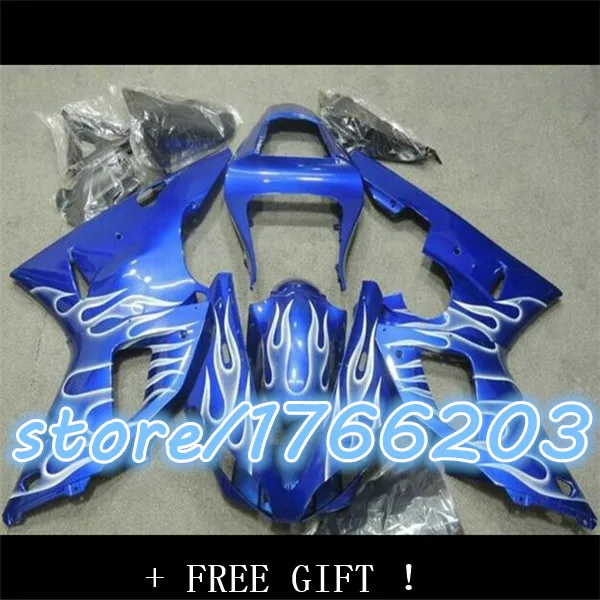 

Nn hot sales manufacturers YZF 00-01 YZF R1 YZF1000 YZFR1 2000 2001 smooth dark blue motorcycle fairing of the silver flame