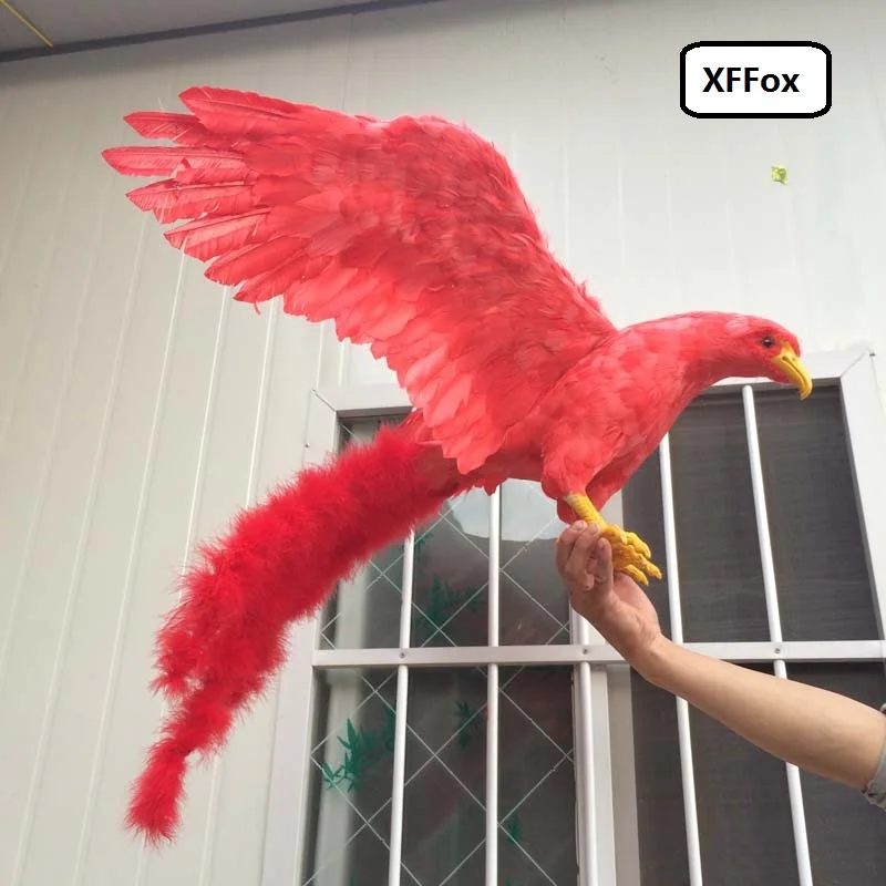 big simulation red eagle model foam&feather lifelike wings eagle bird toy gift about 75cm xf0664