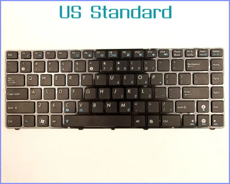 US English Version Keyboard for ASUS K42JP K42JE K42JR K42JK K42JBK42D K42JC K42N P43 P43E K84HR Laptop WITH BLACK FRAME