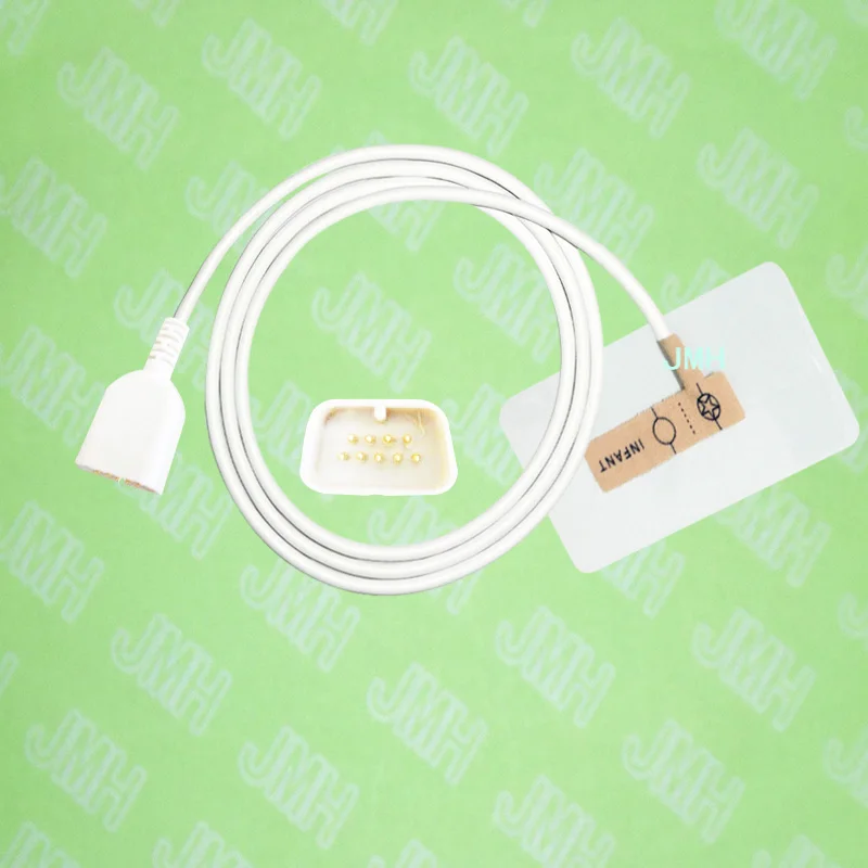 Compatible DB9 pin Nihon Kohden Pulse Oximeter monitor the Infant baby disposable SPO2 sensor(Non-woven),5 pcs.