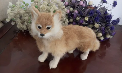 

simulation fox about 35*23CM model toy lifelike fox toy handicraft ,decoration gift t415