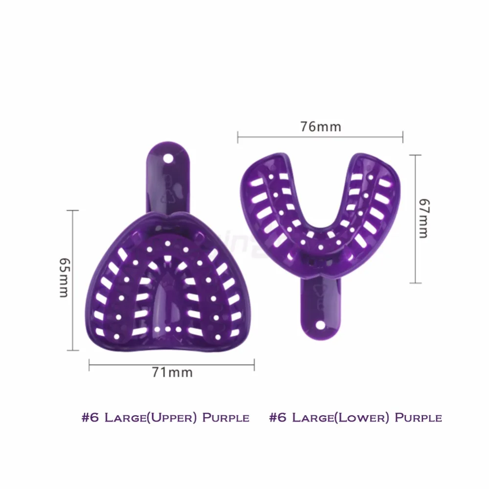 6 PCS/bag Dental Impression Tray EASYINSMILE Disposable Plastic for Adult or Child Size L/M/S Upper and Lower