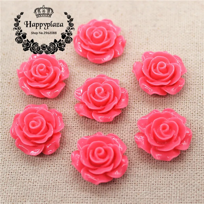 30pcs 20mm Resin Flowers Flat Back Cabochon DIY Jewelry/ Craft Decoration(No hole)