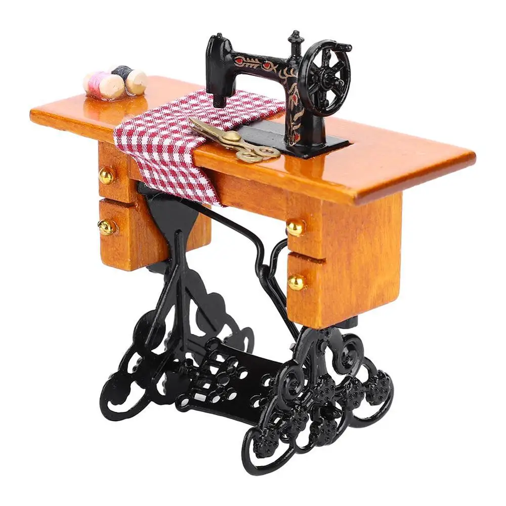 

Dollhouse Miniatures Furniture Accessories Sewing Machine For 1/12 Doll House Decor Toy HS001B