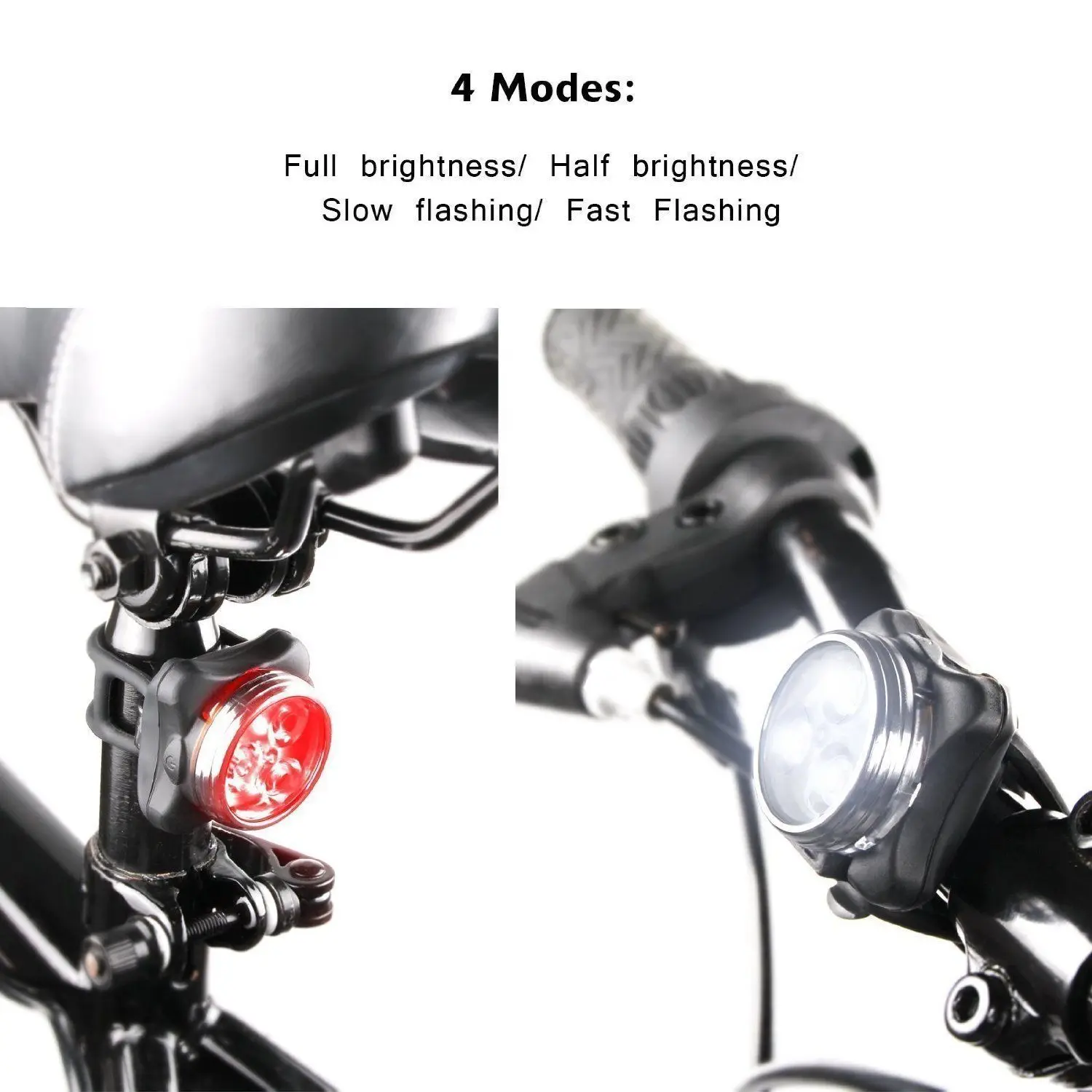 Built-in Battery USB Rechargeable LED Bicycle Light Bike lamp Cycling Set Bright Front Headlight Rear Back Tail Lanterna 4 Modes