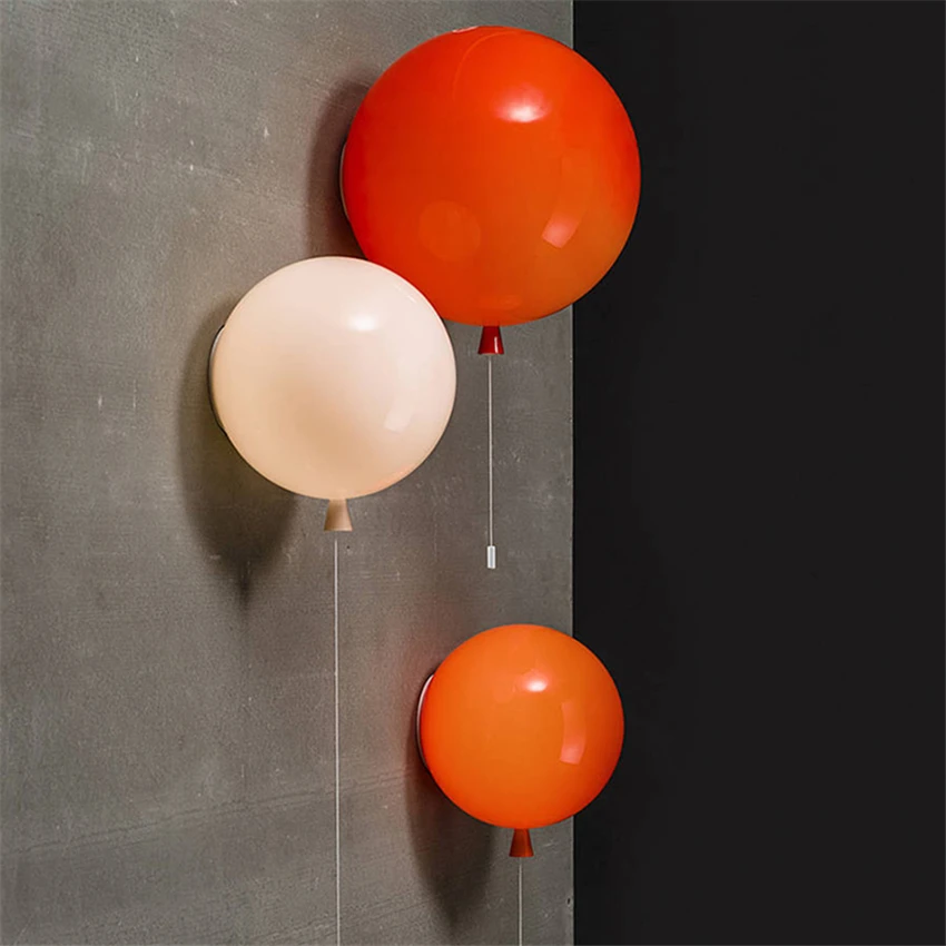 Modern Color Balloon Wall Lamp Bedroom Children's Room Aisle Sconce Wall Lights Home Deco Study Bedside Decorative Lamps PVC