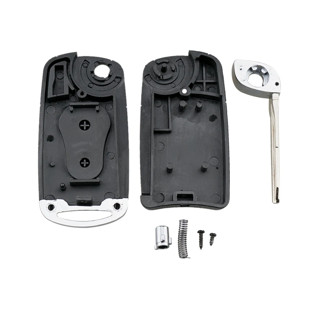 QWMEND 2Buttons Upgraded Flip Folding Remote Car key Case For SsangYong Actyon Kyron Rexton Key Shell Case Blank