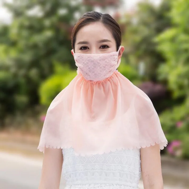 Sunscreen Mask Summer Female Anti-ultraviolet Breathable Lady Sun Protection Driving Outdoor Cycling Women Neck Face Mask H3146