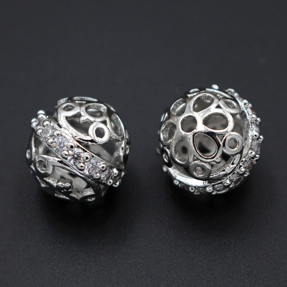 

Nigerian Spacer Beads Hollow Ball Paved Rhinestone Connectors Findings DIY for Dubai Gold African Women Men Wedding Jewelry Set