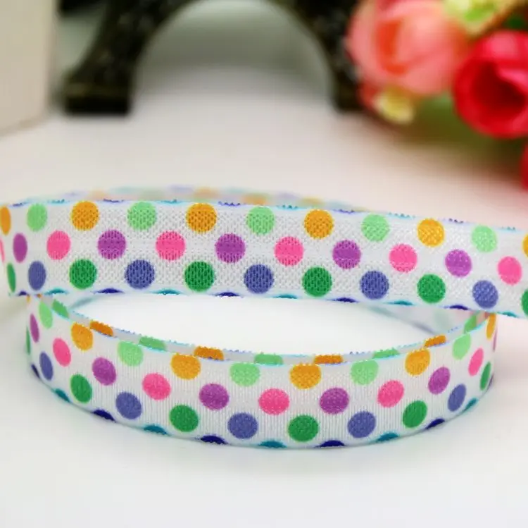 5/8''  Fold Elastic FOE dot stripe aztec printed headband headwear hairband diy decoration wholesale OEM H5488