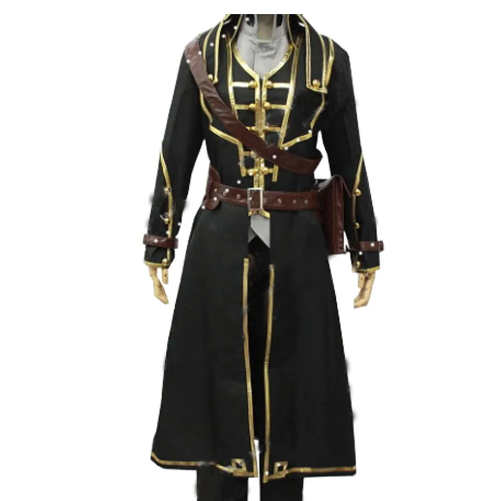 

2019 Dishonored Corvo Attano Set Uniform Adult Black Cape Jacket Pants Outfit Anime Halloween Cosplay Costumes For Men Custom Ma