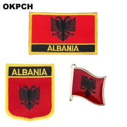 Albania Ferro sulla Bandiera Toppe E Stemmi Seghe su Distintivi E Simboli Toppe E Stemmi per Abbigliamento PT0001-3