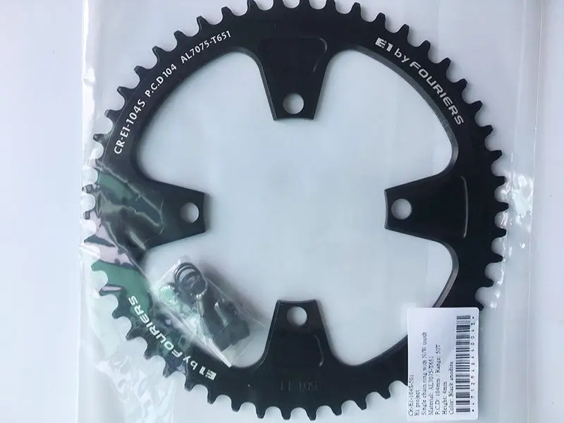 Fouriers Bicycle Single Chain-ring BCD104mm Circle Narrow wide tooth  big ring For Replace SHI MANO 50T 52 54T