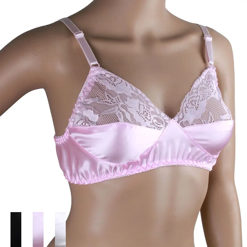 Double-Sided Mulberry silk bra wireless thin women\'s lace bra health care underwear