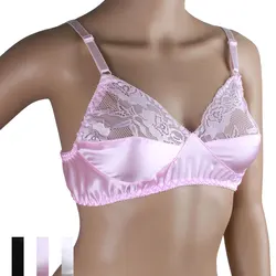 Reggiseno in seta di gelso a doppia faccia reggiseno in pizzo da donna sottile senza fili intimo sanitario